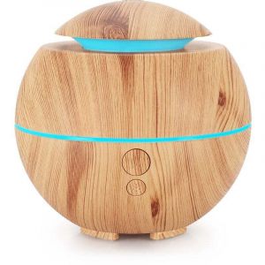 Diffuseur d'Huiles Essentielles 180ml, Ar&ocirc;me Diffuseur Ultrasonique, sans BPA, avec Lumi&egrave;re LED &agrave; Couleurs Variables - Bois