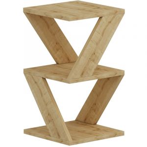 Table d'appoint en bois "Albeni" - 30 x 30 x 50 cm - Ch&ecirc;ne Saphir
