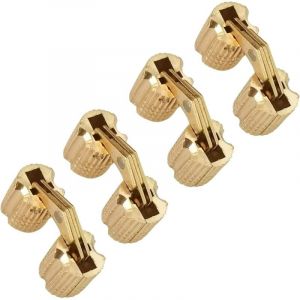 CCYKXA Lot de 4 Charnières Invisibles Dissimulées en Laiton, 10mm Charnière Invisible Rondes Mini Charniere Charnières pour porte en Bois