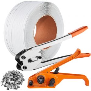 Mophorn - Kit de cerclage Banding avec outil de tension de cerclage, outil de scellage de cerclage, sangle pp de 3280 pieds, 1000 joints métalliques