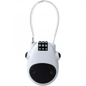 Antivol à câble rétractable – Combinaison à 4 chiffres avec câble en acier de 80cm pour vélo, casque de moto, bagages, valise, ski et poussette –