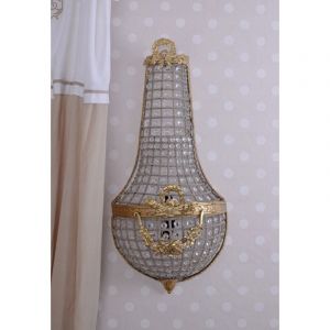 Applique dor&eacute;e avec cristaux de style baroque - &eacute;l&eacute;gance et brillance
