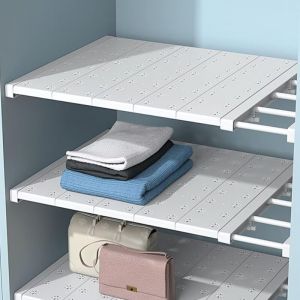 &Eacute;tag&egrave;res r&eacute;glables pour armoire, &eacute;tag&egrave;res extensibles sans clous, s&eacute;parateur d'&eacute;tag&egrave;res t&eacute;lescopiques pour armoire, armoire, cuisine, salle de bain,