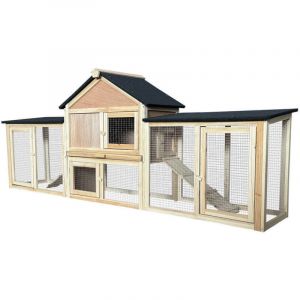 Home Deluxe - Clapier &agrave; lapins en bois cuna - 210 x 84 cm