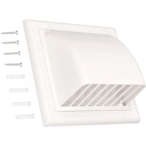 Kotarbau - Conduit d'air mural - Diamètre : 100 mm - Sortie murale avec clapet anti-retour - Couvercle de ventilation pour systèmes de ventilation