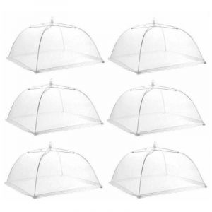 Lot de 6 housses de protection en maille pop-up, 43 cm, pour aliments, pique-nique, barbecue, assiette et parapluie