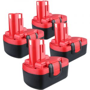 4x 4.8Ah BAT181 Batterie remplacement pour Bosch BAT189 , BAT180, BAT189,BAT026,BAT160,BAT025 pour outil électrique (4800 mAh, NiMH, 18 v) psr 18