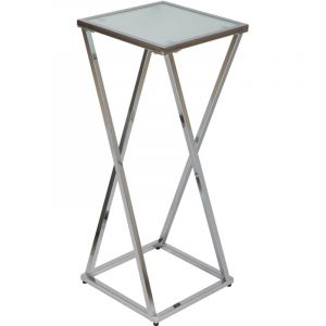 Grande sellette en acier et en verre