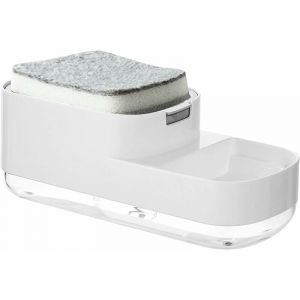Distributeur de savon &agrave; vaisselle, distributeur de savon pour &eacute;vier de cuisine, distributeur de liquide vaisselle 2 en 1 avec porte-&eacute;ponge, &eacute;quip&eacute;