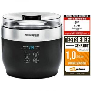 ROMMELSBACHER JG 80 Jona - Yaourti&egrave;re et fromag&egrave;re fra&icirc;che, avec 4 gobelets en c&eacute;ramique de 125 ml, 2 r&eacute;cipients en verre XXL de 1,2 litre, 4