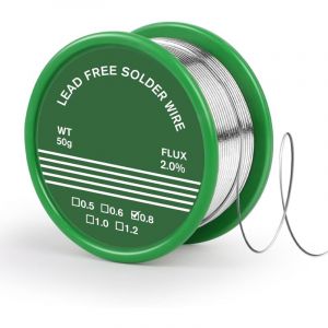 0.8mm Étain de Soudure,50g Etain à Souder,Étain à Souder Avec Flux,Soudure Étain Avec Noyau de Colophane,Fils à Souder Pour Souder des Composants et