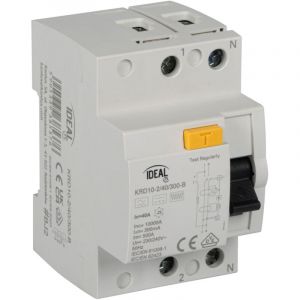 Disjoncteur différentiel 2P – 40A 100mA – Type b – Rail TH35 – IP20 – Blanc