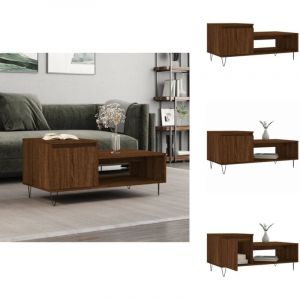 Table basse Chêne marron 100x50x45 cm Bois d'ingénierie - Table Basse Design - Meuble Salon - Table D'appoint - Table Ronde - Table Industrielle