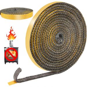 Joint Insert Cheminée Autocollant, Joints Fibre de Verre, Joint de Porte Pour Poele a Bois, Cheminée, Porte Four a Bois, Résistant à la Chaleur 550