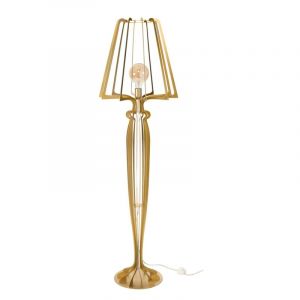 Arti E Mestieri - Lampadaire Minerva &Oslash;38x166 cm en fer de style r&eacute;ticul&eacute; avec interrupteur au pied Connexion E27 Fabriqu&eacute; en Italie Or