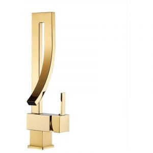 Tuserxln - Robinet de Lavabo Cascade,Robinet Salle De Bain,Laiton Doré Mitigeur Lavabo Pivotant à 360° Eau Chaude Et Froide Disponible