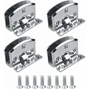 Lucky-88 - de charni&egrave;res(Argent) de porte en verre vitrine armoire &agrave; vin clip charni&egrave;re de porte pi&egrave;ces de rechange, adapt&eacute; pour le verre de 5-8 mm