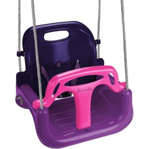 Balan&ccedil;oire pour Enfants b&eacute;b&eacute;s 3 en 1 r&eacute;glable &eacute;volutive Balan&ccedil;oire pour Enfants avec Dossier Ceinture de s&eacute;curit&eacute;, Couleur:Lilas