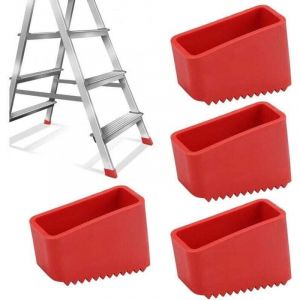 4 Pi&egrave;ces Couvre-Pieds D'&Eacute;chelle en Caoutchouc, Embout Escabeau 50x20mm, Pied Escabeau, Pieds D'&eacute;chelle de Rechange en Caoutchouc Universels pour les