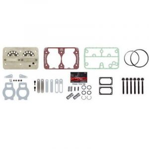 Kit de r&eacute;paration compresseur Volvo, culasse + joints + lamelles + vis + clapets + fusibles FH FM NH B 12