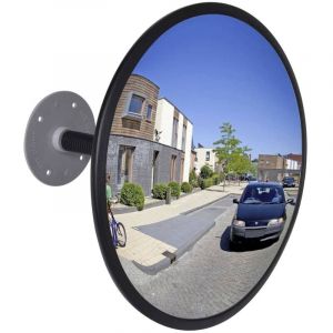 Maison Chic - Miroir de trafic convexe Miroir De Sécurité Acrylique Noir 30 cm Intérieur 88976
