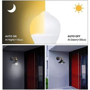 12W E27 PIR Infrarouge Ampoule LED avec D&eacute;tecteur de Mouvement ON/OFF Automatiquement A60 220V 700lm &eacute;quivalent 70W Halog&egrave;ne pour Escalier Couloir