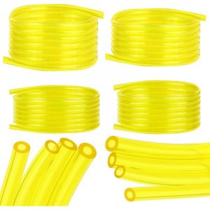 4 Pi&egrave;ces Tuyaux d'Essence, 1.5M Tuyau d'huile Transparent Jaune (2 x 3.5mm, 2.5 x 5mm, 3 x 5mm, 3 x 6mm), pour Tondeuse, Tondeuse &agrave; Gazon, pvc Tuyau,