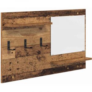 Porte-manteau mural avec &eacute;tag&egrave;re Bois ancien 90 x 10 x 50 cm CFW565801