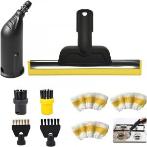 9 Pi&egrave;ces Accessoires pour Nettoyeur Vapeur Compatible avec K&auml;rcher SC1 SC2 SC3 SC4 SC5, Brosses de Nettoyage &agrave; Vapeur, Embout Buse, Housse de Chiffon