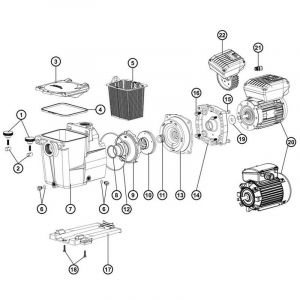 Hayward - 11 - Garniture mécanique pompe Super Pump Pro