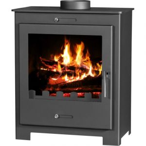 V05 - Poêle à bois hydro Nero Lux b – 11 kW avec échangeur d'eau et design élégant