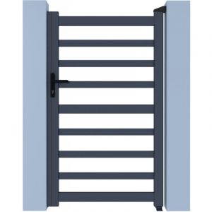 Portillon aluminium ajouré "Marius" - 100 x 180 cm - Gris