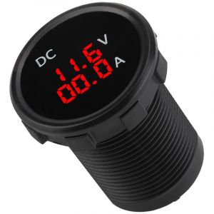 2 en 1 Voltm&egrave;tre Num&eacute;rique Amp&egrave;rem&egrave;tre, Keenso Affichage &agrave; LED Rouge pour Voltm&egrave;tre Amp&egrave;rem&egrave;tre 12-24V Voltm&egrave;tre Num&eacute;rique.