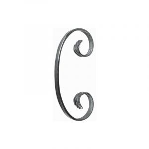 Volute en c finition queue de carpe - Hauteur 190mm Largeur 95mm plat de 12x6mm - Fer forgé - à souder Deco Fer Forge
