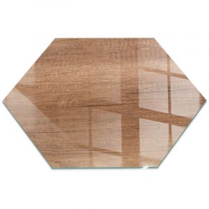 Plaque de protection de sol en verre tremp&eacute; pour chemin&eacute;e ou po&ecirc;le &agrave; bois pare-feu contre les &eacute;tincelles Motif bois naturel h40 cm