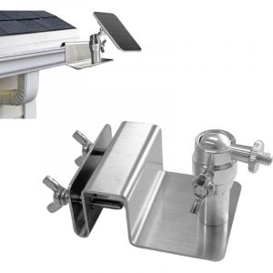 Support de goutti&egrave;re en acier inoxydable pour Eufy, panneau solaire Arlo, support de montage r&eacute;glable pour obtenir le soleil, installation sans
