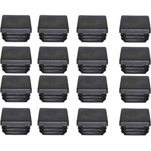 Promotion, Bouchon Plastique 40x40mm Embout Tube Carre Noir Plastique Embout Bouchons D'obturation pour Pieds de Meuble Trampoline 16PCS,