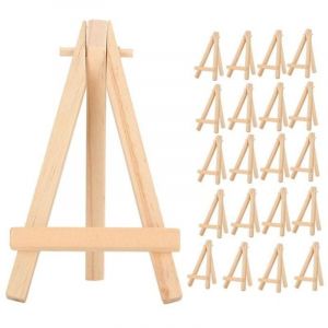 Tbest Chevalet A-Cadre 20pcs Chevalet en Bois Mini Support de Tr&eacute;pied d'Affichage en Bois Naturel Cadre A pour D&eacute;coration