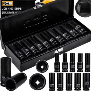 JCB Ensemble de 10 douilles &agrave; chocs hexagonales 10-24 mm