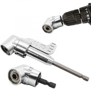 Lucky-88 - Foret &agrave; angle droit , Renvoi d'Angle Visseuse Coud&eacute;e &agrave; Angle Droit 105 Degr&eacute;s Tige Hexagonale 1/4quot pour Perceuse 2pcs