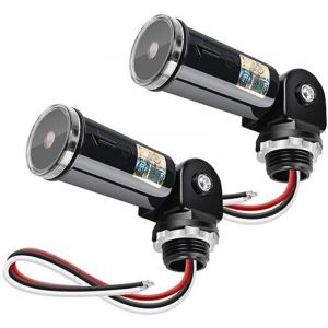 2PCS Commutateur de capteur de cellule photo&eacute;lectrique du cr&eacute;puscule &agrave; l'aube,interrupteur photo&eacute;lectrique,cellule photo&eacute;lectrique &eacute;tanche IP65 pour