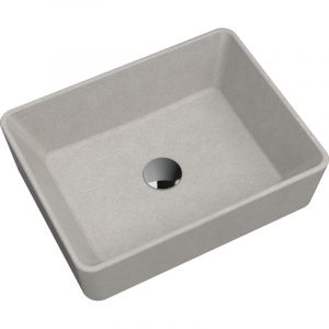 Granitan - Vasque &agrave; Poser Carr&eacute;e En Granit Beige Merano