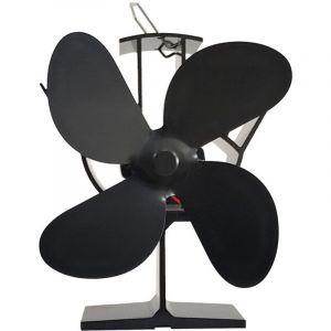 Ventilateur Chemin&eacute;e de Po&ecirc;le &agrave; Bois avec 4 Pales, Stove Fan Chaleur Efficacit&eacute; Accrue pour Po&ecirc;le &agrave; Granul&eacute;s Gaz B&ucirc;che