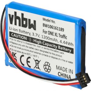 Vhbw - Batterie compatible avec TomTom xl 2 V4, 30, 4EG0.001.08, 4EM0.001.02, 4EM0.001.01 gps, appareil de navigation (1200mAh, 3,7V, Li-ion)