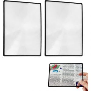 Loupes de Cartes 3X (300%) Feuilles de Loupe Fresnel Loupe de Page pour Personnes Ag&eacute;es Vieux P&egrave;re M&egrave;re Lecture de Petits Livres Imprim&eacute;s(4.70"x7")