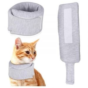 Collerette Chat Collerettes pour Chat Chiens Collerette Rglable pour Chat Doux Collerette ChatTour de Cou 26-33 CM L Gris Label