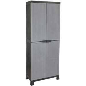 Armoire en r&eacute;sine pour l'ext&eacute;rieur avec armoire &agrave; balai et 4 &eacute;tag&egrave;res 171x68x39cm Thinia Home