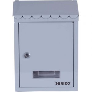 Fraschetti - boîte aux lettres populaire brixo en tôle couleur gris avec toit L21xP7xH30 cm