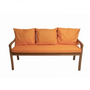 Coussin pour banc 160x60x3x50x56cm, Coussin extérieur/intérieur, Coussins pour balancelle de jardin Orange, Coussin d'assise, Coussin de dossier