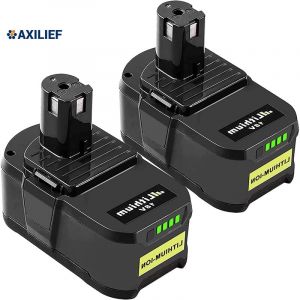 Axilief - 2Pcs 18V 5.5Ah Remplacement de Batterie pour Ryobi One+ P108 RB18L50 RB18L40 RB18L25